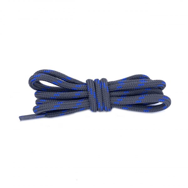 Шнурки круглые двухцветные 120 см – Сине-серые