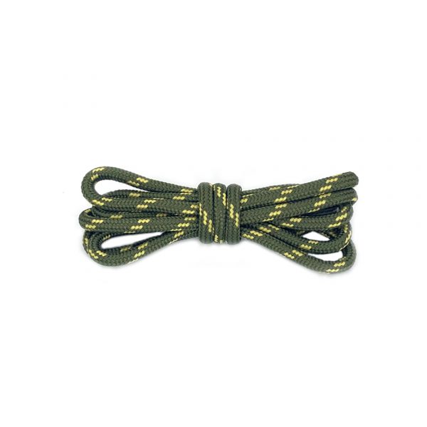 Шнурки круглые двухцветные 120 см — Зелено-желтые