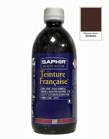 Teinture francaise Saphir краска для кожи универсальная 500 мл, бордовый