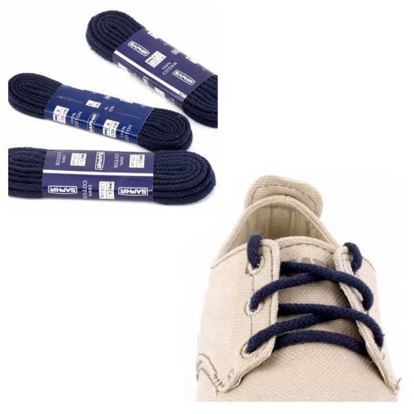 Круглые шнурки Saphir толстые 60см (06 темно-синий)