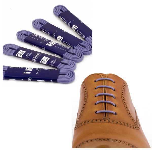 Тонкие вощеные круглые шнурки Saphir 75см (66 сине-фиолетовый)