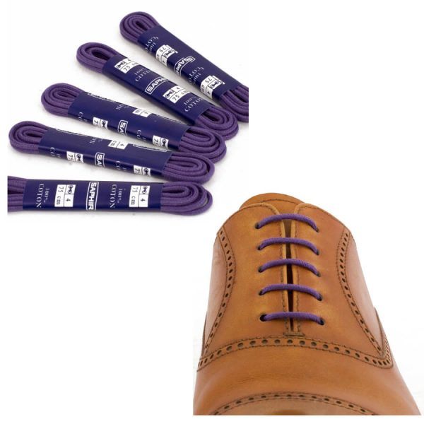 Тонкие вощеные круглые шнурки Saphir 90см (48 Фиолетовая лаванда)