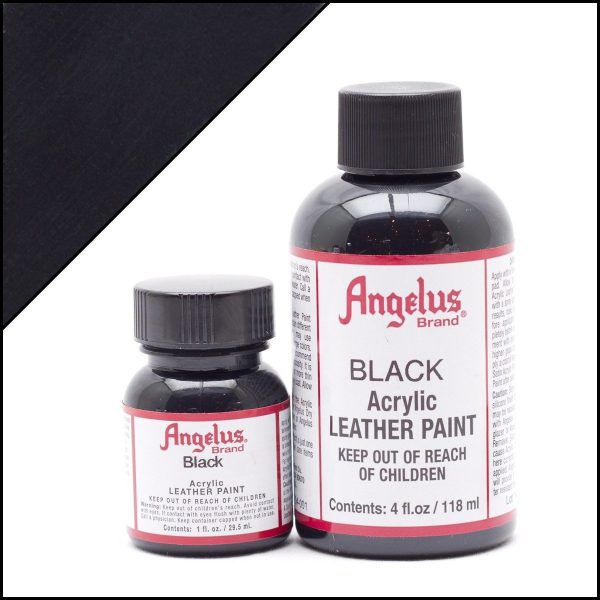 Черная акриловая краска для обуви Angelus Acrylic 1 oz (29 мл) — Black 001
