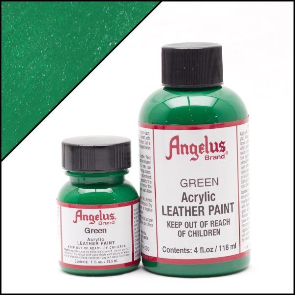 Зеленая акриловая краска для обуви Angelus Acrylic 1 oz (29 мл) — Green 050