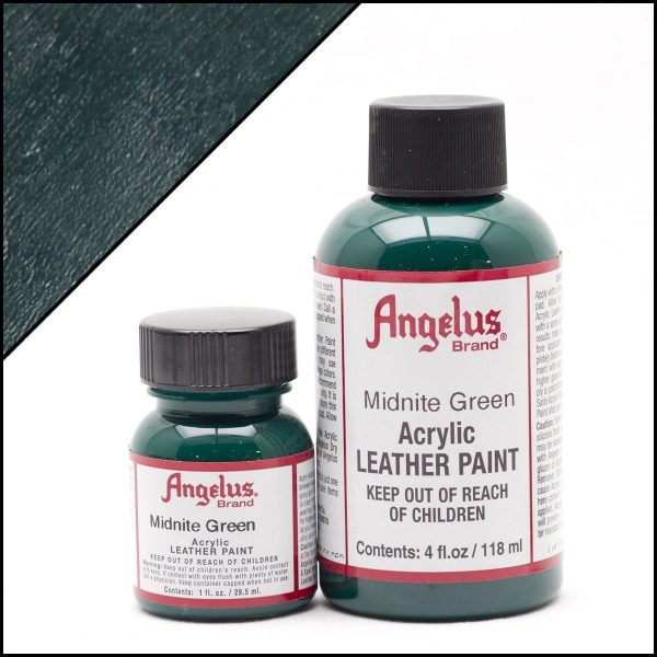 Темно-зеленая акриловая краска для обуви Angelus Acrylic 1 oz (29 мл) — Midnite Green 052