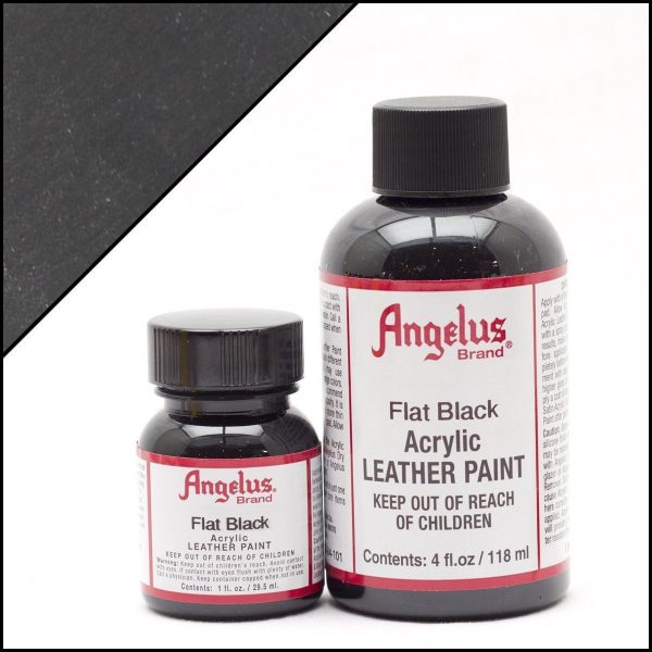 Бледно-черная акриловая краска для обуви Angelus Acrylic 1 oz (29 мл) — Flat Black 101