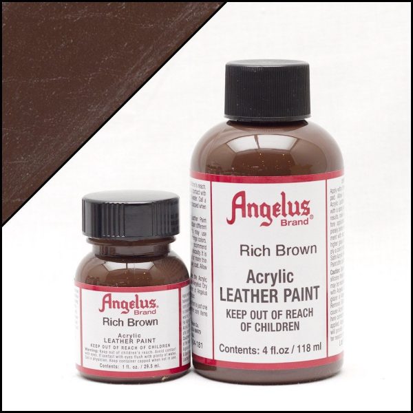 Коричневая акриловая краска для обуви Angelus Acrylic 1 oz (29 мл) — Rich Brown 181