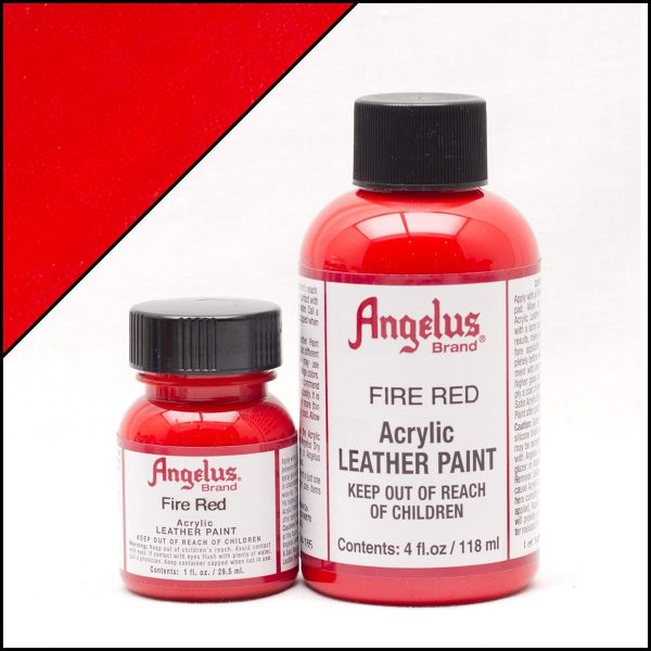 Огненно-красная акриловая краска для обуви Angelus Acrylic 1 oz (29 мл) — Fire Red 185