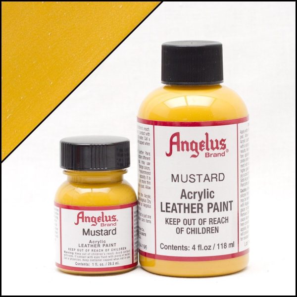 Желтая краска для кожи Angelus 1 oz с горчичным оттенком, укрывная — Mustard 196