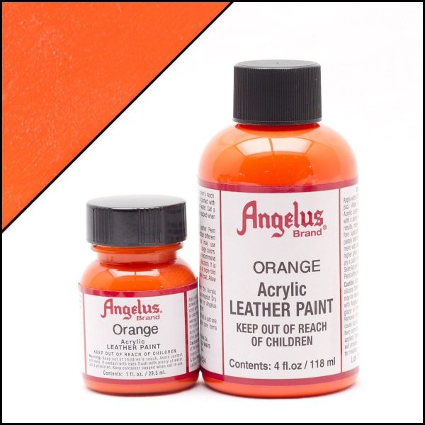 Оранжевая акриловая краска для обуви Angelus Acrylic 4 oz (118 мл) — Orange 024