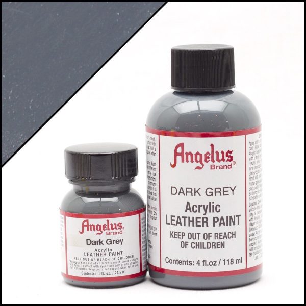 Тёмно-серая акриловая краска для обуви Angelus Acrylic 4 oz (118 мл) — Dark Grey 080