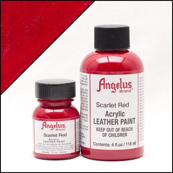 Красная акриловая краска для обуви Angelus Acrylic 4 oz (118 мл) – Scarlet Red 190