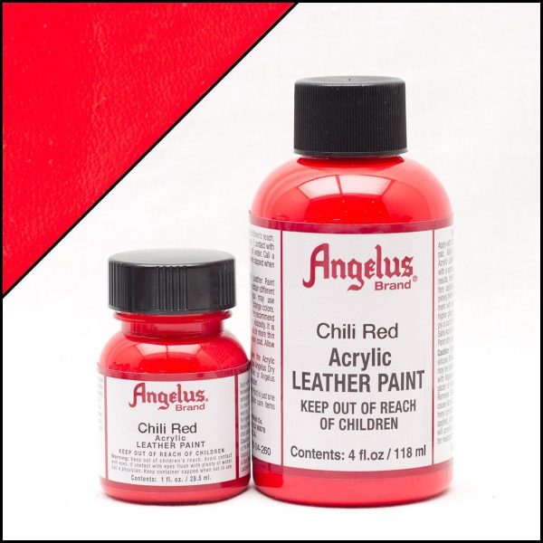 Красная акриловая краска для обуви Angelus Acrylic 4 oz (118 мл) – Chili Red 260