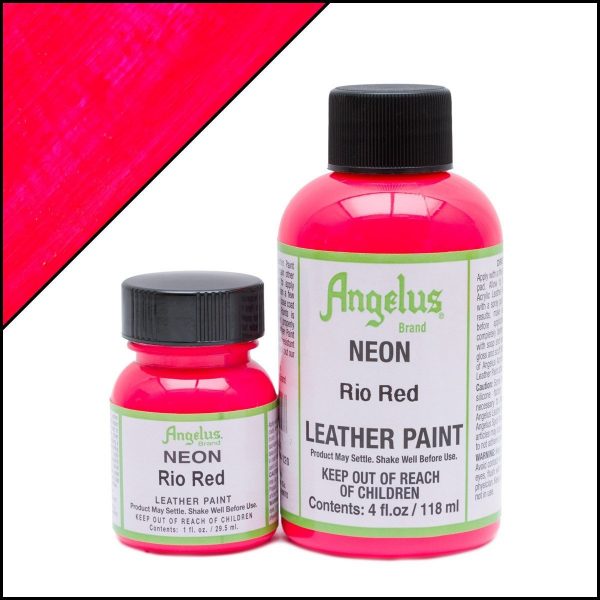 Кислотно-красная неоновая краска Angelus Neon для кожи 1 oz (29 мл) — Rio Red 120