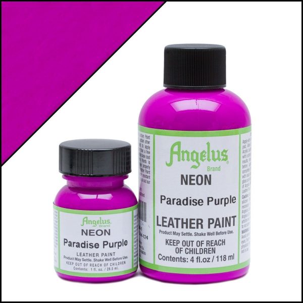 Кислотно-фиолетовая неоновая краска Angelus Neon для кожи 1 oz (29 мл) — Paradies Purple 124