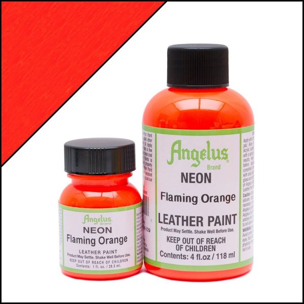 Кислотно-оранжевая неоновая краска Angelus Neon для кожи 1 oz (29 мл) — Flaming Orange 129
