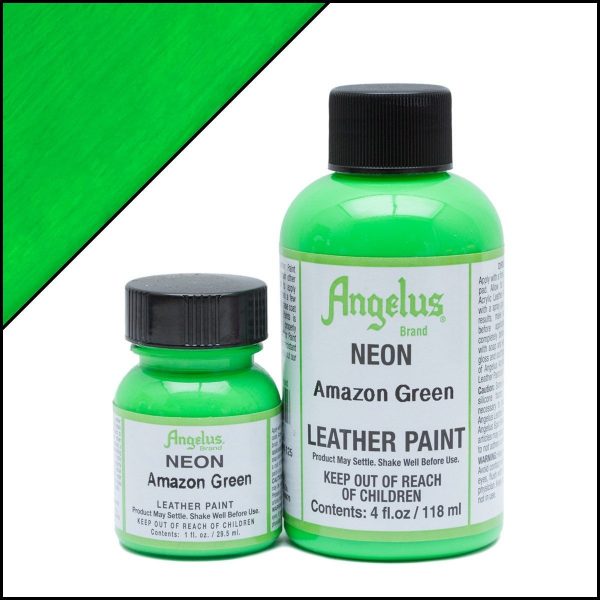 Кислотно-зеленая неоновая краска Angelus Neon для кожи 4 oz (118 мл) — Amazon Green 125