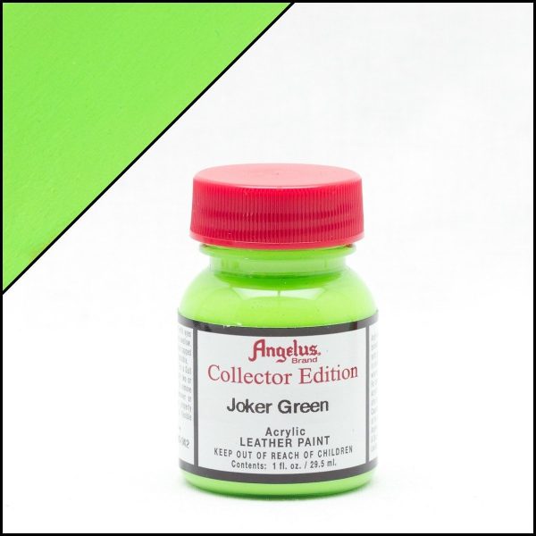 Ярко-зеленая акриловая краска Angelus Collector Edition для кожи 1 oz (29 мл) — Joker Green 342