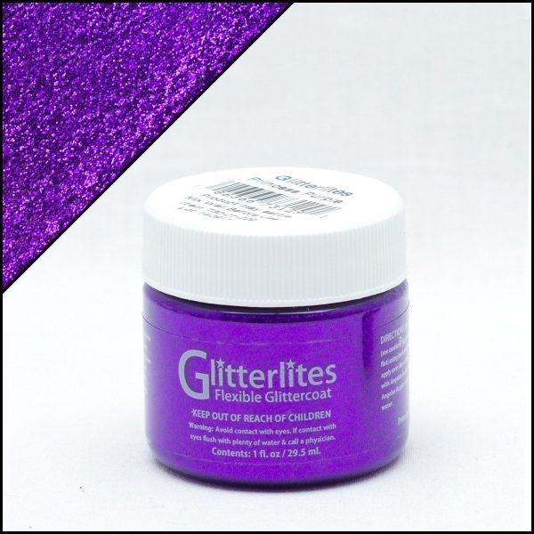 Фиолетовая краска акрил с блёстками Angelus Glitter, глиттер — Princess Purple 229