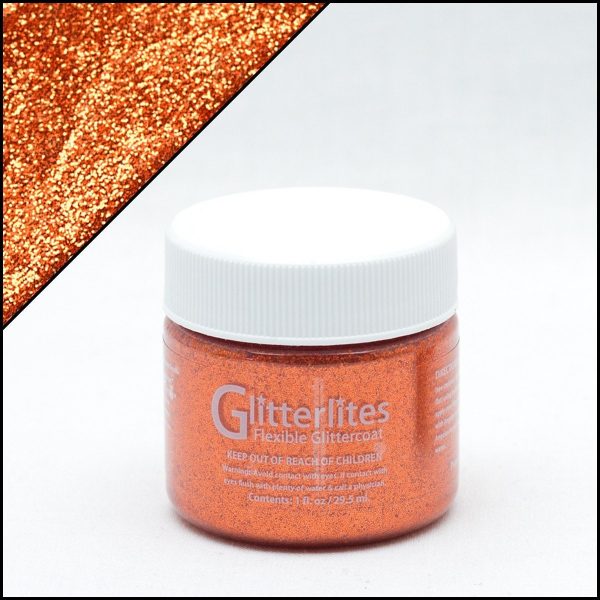 Оранжевая краска акрил с блёстками Angelus Glitter, глиттер — Orange Orange 236