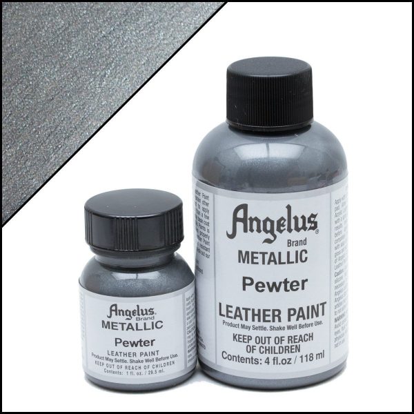 Серебряная краска металлик для обуви Angelus Metallic 1 oz — Pewter 143