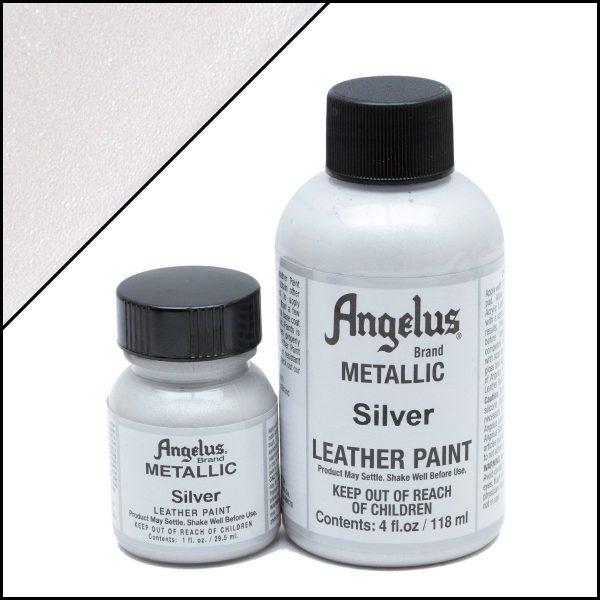 Серебряная краска металлик для обуви Angelus Metallic 1 oz — Silver 150