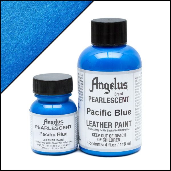Синяя перламутровая краска для обуви Angelus Pearlescent 1 oz — Pacific Blue 452