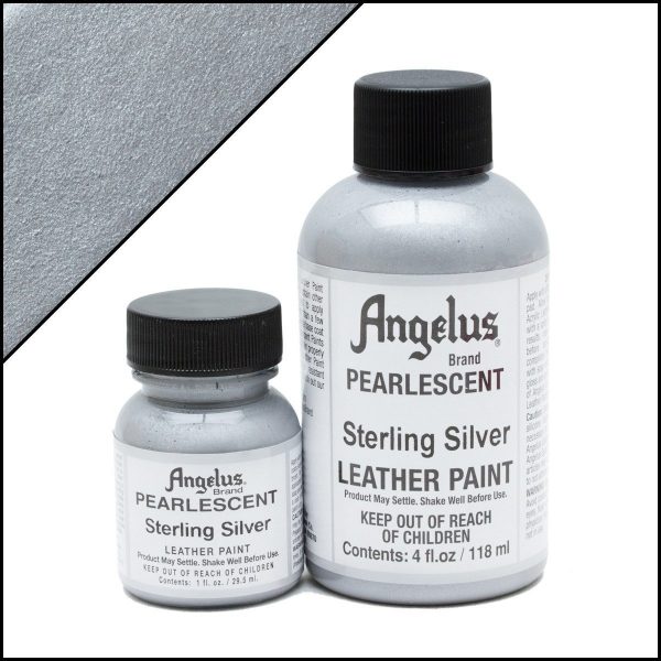 Серебряная перламутровая краска для обуви Angelus Pearlescent 1 oz — Sterling Silver 454