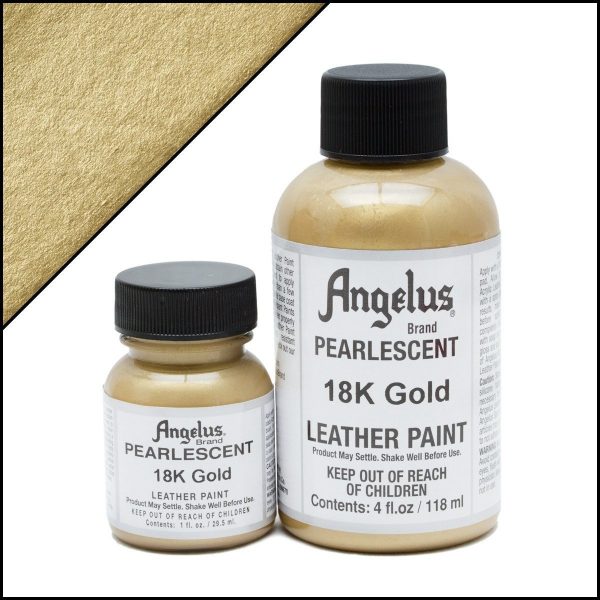 Золотая перламутровая краска для обуви Angelus Pearlescent 4 oz — 18K Gold 455