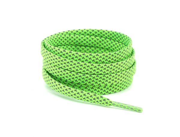 Светоотражающие шнурки плоские 120см — Кислотно зеленые, салатовые
