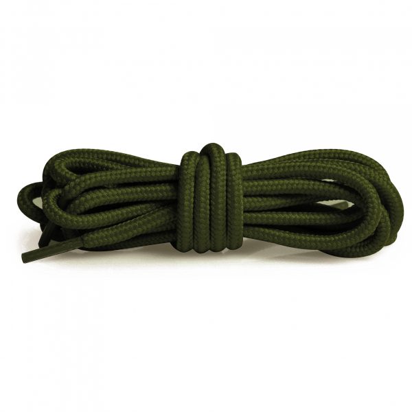 Шнурки круглые плетеные 120 см – Зеленый хаки
