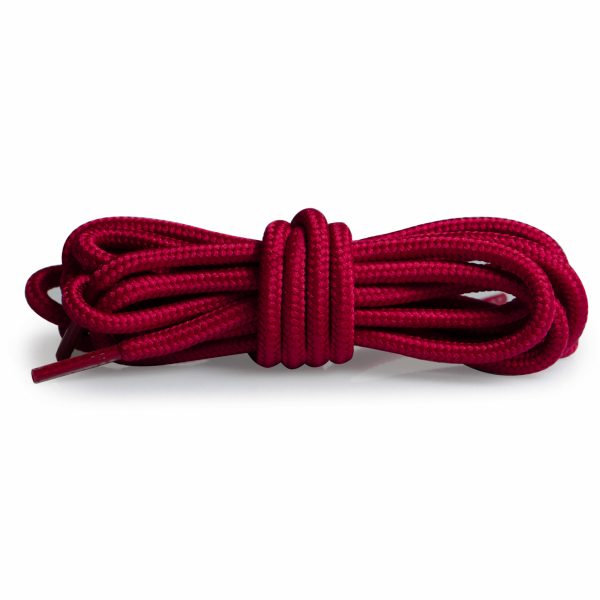 Шнурки круглые плетеные 120 см – Вишнево-красный