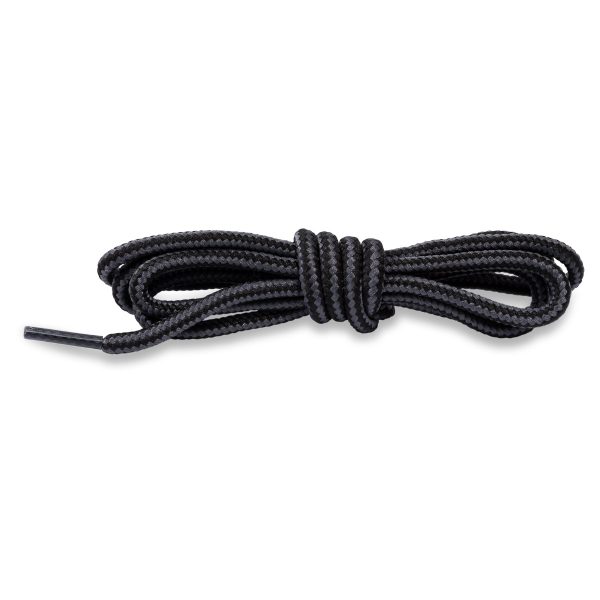 Шнурки круглые двухцветные 150 см — Черно-серые