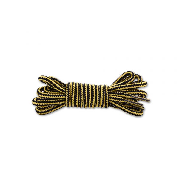 Шнурки круглые двухцветные 150 см — Черно желтые