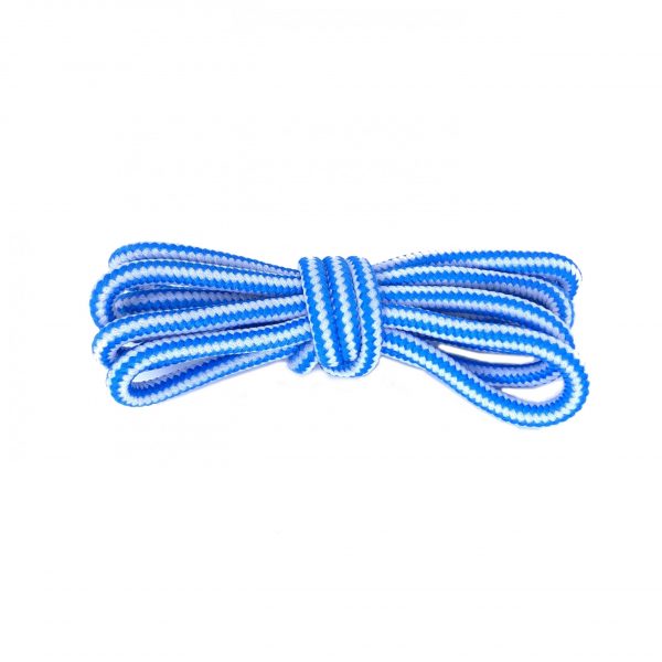 Шнурки круглые двухцветные 120 см — Бело-голубые