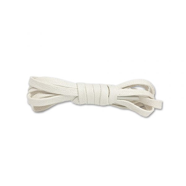 Шнурки плоские вощеные 90см — Белые