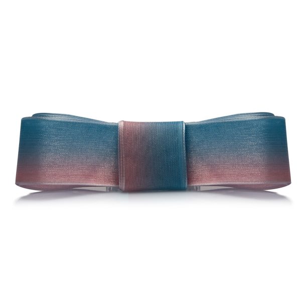 Шнурки из органзы двухцветные 120 см — розово-голубые