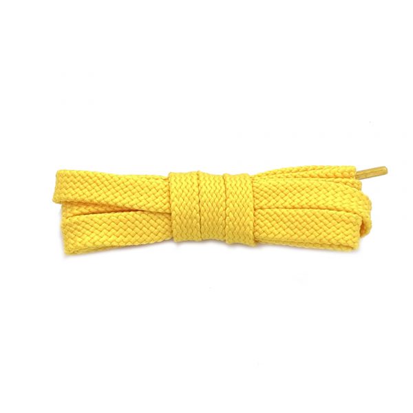Шнурки плоские широкие 120 см — Желтые